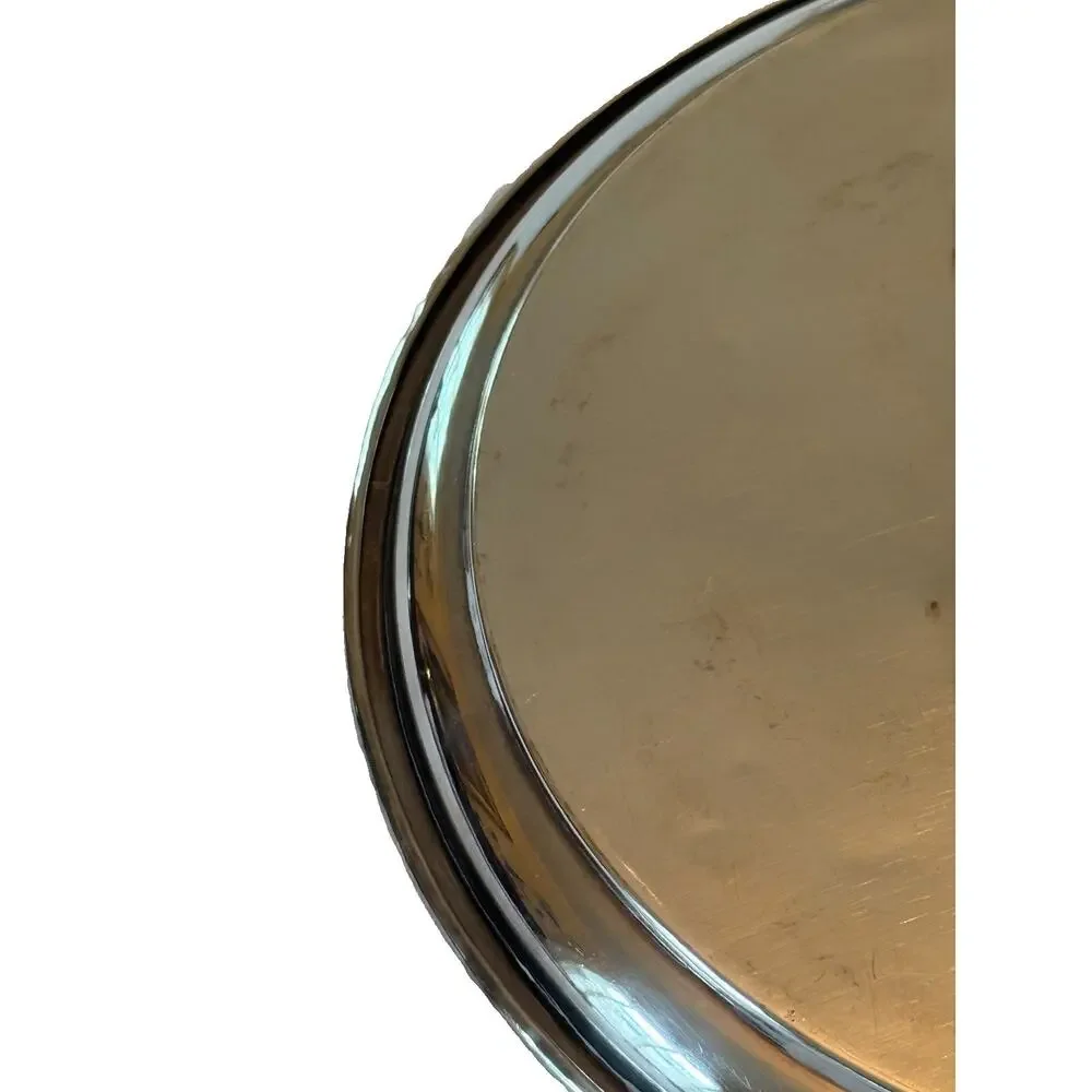 Vintage Silver Metal Serving Tray 11